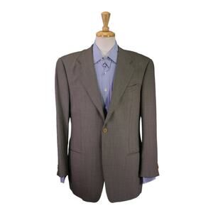 Giorgio Armani Mani Vintage 90's Men's Blazer Brown Knit Woven Wool 42S